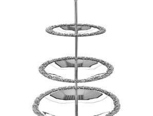 Iliadis Ασημί Τριώροφη Βάση Αλουμινίου Φ20/25/30 x51cm με Διαμαντάκια 81207