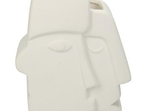 Βάζο Κεραμικό Πρόσωπο Λευκό ARTE LIBRE 13,5×8,5×15,3εκ. 05153878 (Υλικό: Κεραμικό, Χρώμα: Λευκό) – ARTELIBRE – 05153878