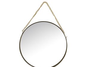 Καθρέπτης Τοίχου Μεταλλικός Στρογγυλός Χρυσός Φ25.5×3.5cm FAM630 Espiel