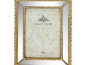 Zaros Κορνίζα Polyresin Χρυσή με Καθρέπτη 13x18cm KO171