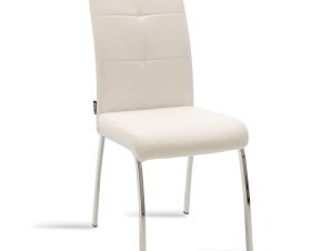 Καρέκλα Ariadne pakoworld PU λευκό-πόδι χρωμίου (Σετ 4 Τεμάχια) – PAKO WORLD – 029-000070