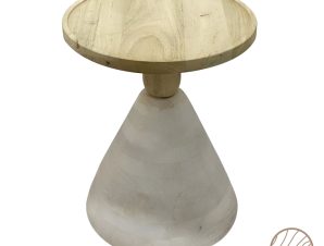 Βοηθητικό τραπέζι Spello Inart φυσικό μασίφ mango ξύλο Φ38×46εκ – PAKO WORLD – 297-000010