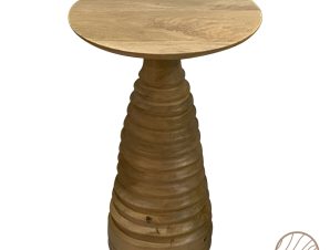 Βοηθητικό τραπέζι Souler Inart φυσικό μασίφ mango ξύλο Φ38×56εκ – PAKO WORLD – 297-000007