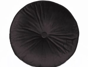 Βελουτέ Διακοσμητικό Μαξιλάρι (Φ40) Palamaiki VF803 Black